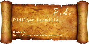 Pláger Ludmilla névjegykártya